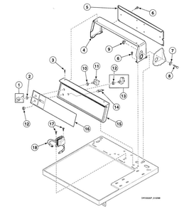 Control Panel Diagram and Parts List for SDE907LF1500  Speed Queen Dryer