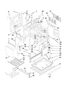 Chassis Parts Diagram and Parts List for JDS9860CDS01  Jenn-Air Range