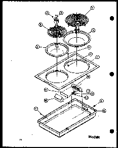 Module Diagram and Parts List for ADMIC-P8592803S  Amana Range
