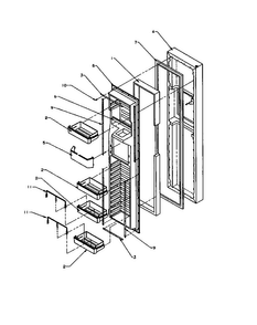 Fz Door Diagram and Parts List for SZD27NE-P1162410WE  Amana Refrigerator