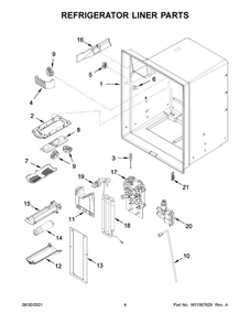 Refrigerator Liner Parts Diagram and Parts List for MFI2269FRB05  Maytag Refrigerator