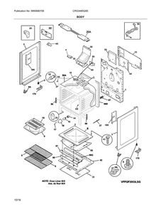 Body Diagram and Parts List for CRG3485QSE  Crosley Range