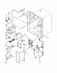Refrigerator Liner Parts Diagram and Parts List for MFI2269VEW7  Maytag Refrigerator