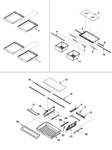 Refrigerator Shelving Diagram and Parts List for AB2026LEKS0  Amana Refrigerator