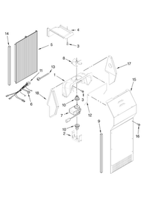 Air Flow Parts Diagram and Parts List for MSD2550VES00  Maytag Refrigerator
