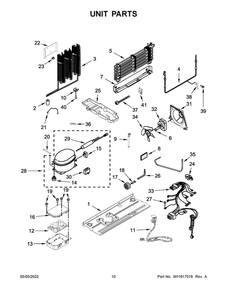 Unit Parts Diagram and Parts List for MFF2055FRZ03  Maytag Refrigerator