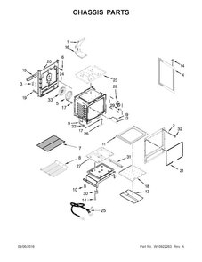 Chassis Parts Diagram and Parts List for MGR8700DB3  Maytag Range