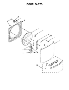 Door Parts Diagram and Parts List for MHW3500FW1  Maytag Washer