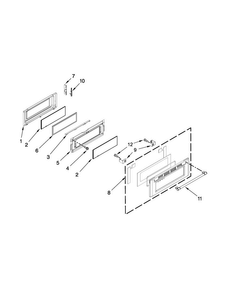 Upper Door Parts Diagram and Parts List for MET8820DS03  Maytag Range