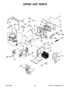 Upper Unit Parts Diagram and Parts List for JBSS42E22L00  Jenn-Air Refrigerator