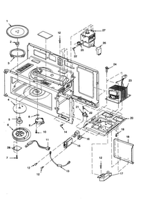 Magnetron/transmisson/turntable Diagram and Parts List for MVH250W-P1323204W  Amana Microwave