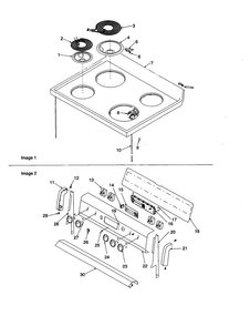 Main Top And Backguard Diagram and Parts List for ARR6202L-P1143652NL  Amana Range