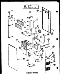 Cabinet Parts 1 Diagram and Parts List for GC-120DE P96331-8F Amana Furnace