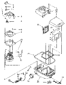Base Assembly Diagram and Parts List for 1162035081  Kenmore Canister Vacuum