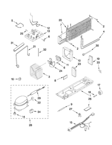 Unit Parts Diagram and Parts List for M8RXEGMAB00  Maytag Refrigerator
