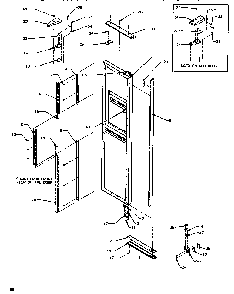 Door/hinge/trim Freezer Diagram and Parts List for SSD522SW-P1184702WW  Amana Refrigerator