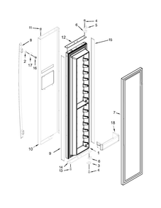 Freezer Door Parts Diagram and Parts List for JS48SSDUDE00  Jenn-Air Refrigerator