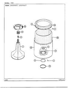 Tub Diagram and Parts List for 6745A71  Norge Washer