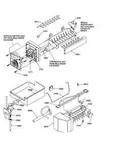 Ice Maker Assembly Diagram and Parts List for BG18VL-P1320704WL  Amana Refrigerator
