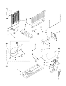 Unit Parts Diagram and Parts List for M9RXDGFYM10  Maytag Refrigerator