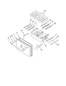 Freezer Door Parts Diagram and Parts List for JFI2089AEP5  Jenn-Air Refrigerator