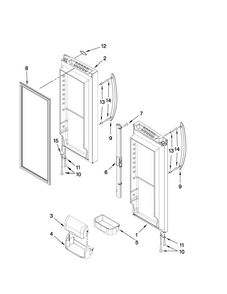 Refrigerator Door Parts Diagram and Parts List for AFF2534FES5  Amana Refrigerator