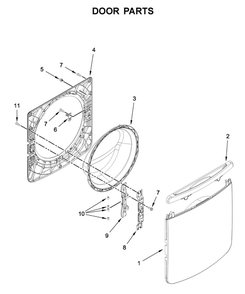 Door Parts Diagram and Parts List for MHW5630HC2  Maytag Washer