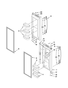 Refrigerator Door Parts Diagram and Parts List for MFI2665XEB0  Maytag Refrigerator