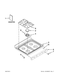 Cooktop Parts Diagram and Parts List for MGR8670WB0  Maytag Range