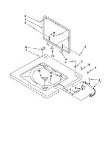 Washer Top And Lid Parts Diagram and Parts List for MGT3800TW2  Maytag Washer Dryer Combo