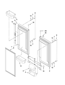 Refrigerator Door Parts Diagram and Parts List for JFC2089WEP3  Jenn-Air Refrigerator