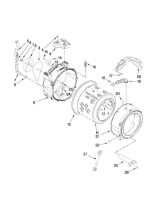 Tub And Basket Parts Diagram and Parts List for MHWE400WW01  Maytag Washer