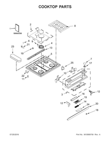 Cooktop Parts Diagram and Parts List for JGS1450DB1  Jenn-Air Range