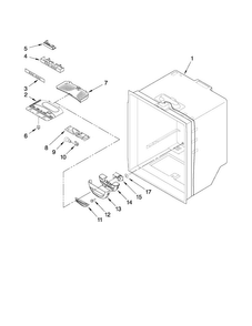 Refrigerator Liner Parts Diagram and Parts List for MBF2258XEW1  Maytag Refrigerator