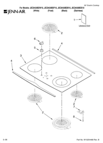 Cooktop Parts Diagram and Parts List for JEC8430BDF10  Jenn-Air Cooktop