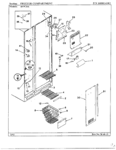 Freezer Compartment Diagram and Parts List for 24712  Maytag Refrigerator