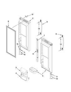 Refrigerator Door Parts Diagram and Parts List for AFF2534FEB3  Amana Refrigerator