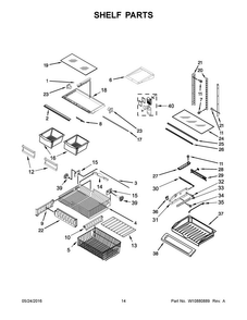 Shelf Parts Diagram and Parts List for MFF2558FEH00  Maytag Refrigerator