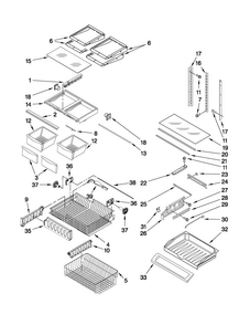 Shelf Parts Diagram and Parts List for AFF2534FES6  Amana Refrigerator