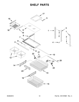 Shelf Parts Diagram and Parts List for ABB2224BRM01  Maytag Refrigerator