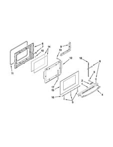 Door Parts Diagram and Parts List for MGS5752BDB20  Maytag Range