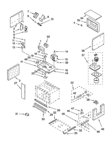 Cabinet And Stirrer Parts Diagram and Parts List for JMC2127WB00  Jenn-Air Microwave