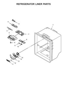 Refrigerator Liner Parts Diagram and Parts List for ABB1921BRM00  Amana Refrigerator