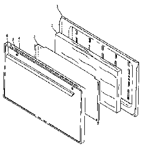 Oven Door Assembly Diagram and Parts List for RLN345UW P1142389NW Caloric Range