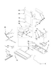 Unit Parts Diagram and Parts List for AFD2535FES11  Amana Refrigerator