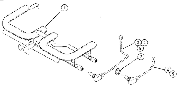 Burner Assembly Diagram and Parts List for CG106B-C  Jenn-Air Cooktop