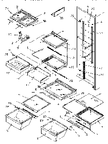 Shelving And Drawers Diagram and Parts List for SRDE27S3W-P1190601WW  Amana Refrigerator