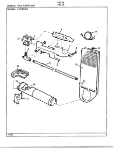 Gas Carrying Diagram and Parts List for 8443A  Norge Dryer