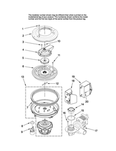 Pump And Motor Parts Diagram and Parts List for MDBTT60AWB1  Maytag Dishwasher