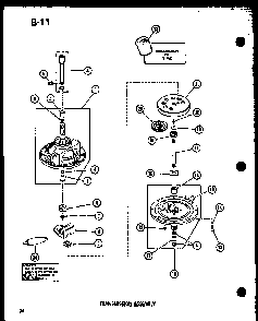 Transmission Assembly Diagram and Parts List for TAA200 P75751-13W Amana Washer